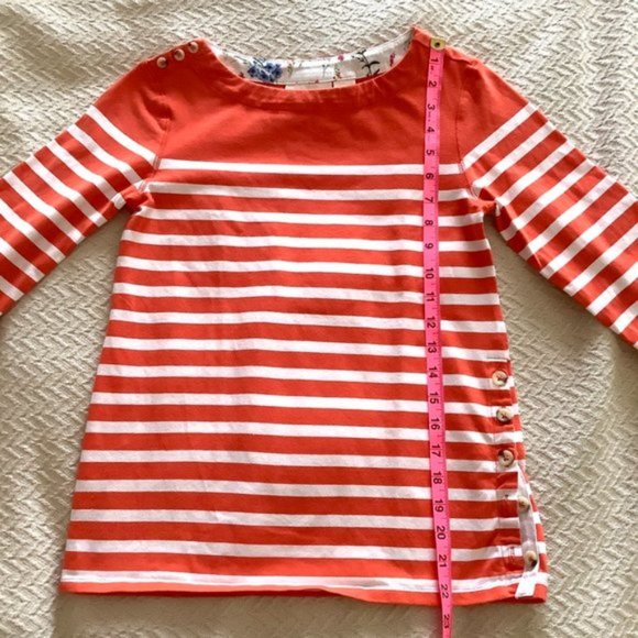 Maeve Anthro Bonnie Boatneck Orange Striped Top XS - Picture 5 of 9